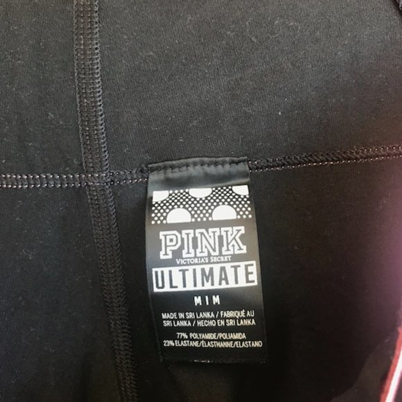 ❤️Black & Pink Flat Waist Cotton Yoga Leggings ❤️ - Picture 4 of 5